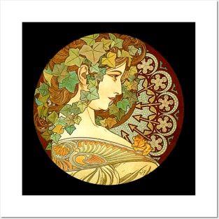 Alphonse Mucha Laurel Vintage Art Nouveau Posters and Art